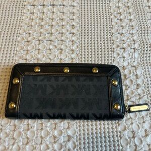 Michael Kors Black and Gold Studded Wallet